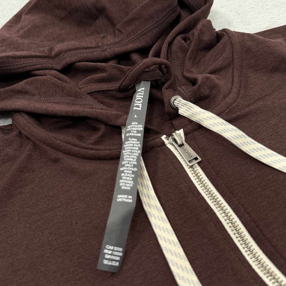 Vuori Halo Performance Hoodie 2.0 Women Large Burgundy Full Zip Jacket VW268 - Picture 4 of 8